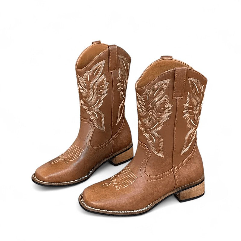 Taysha - Bota Campera Baja Media Caña Marrón