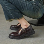 Mary - Mocasín de Piel Vintage de Cuña