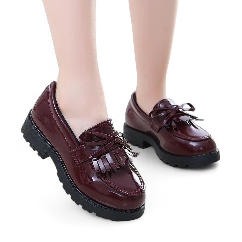 Sharon - Mocasín Grueso de Piel de Charol