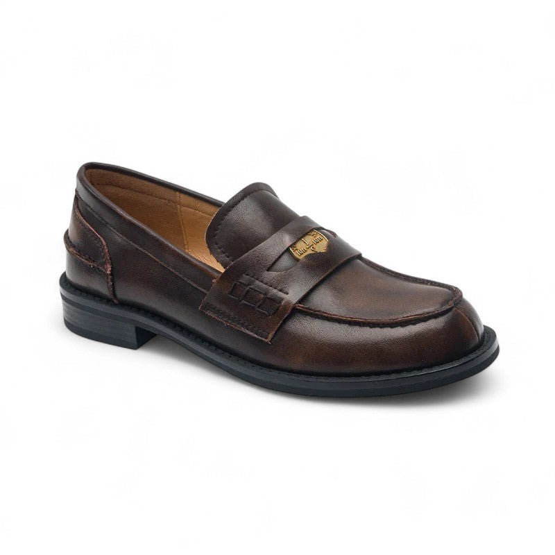 Tillie - Mocasín Vintage de Piel de Tacón