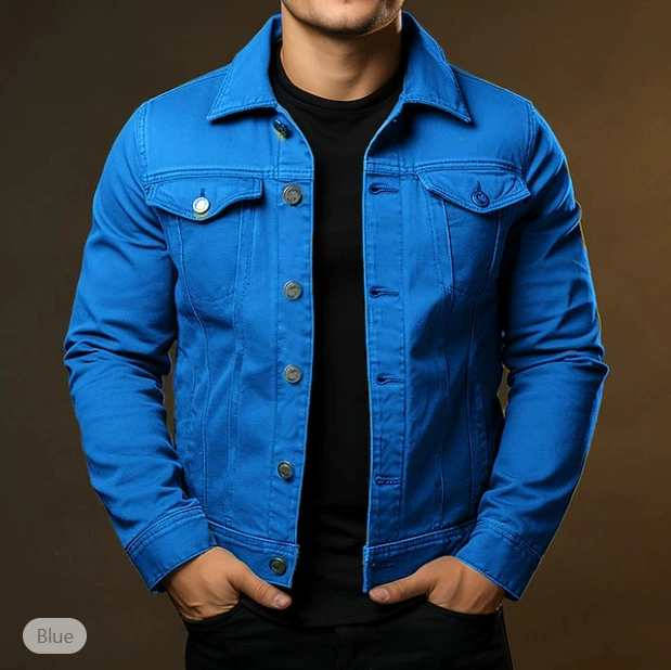 Chaqueta de denim para hombre - estilo clásico y robusto