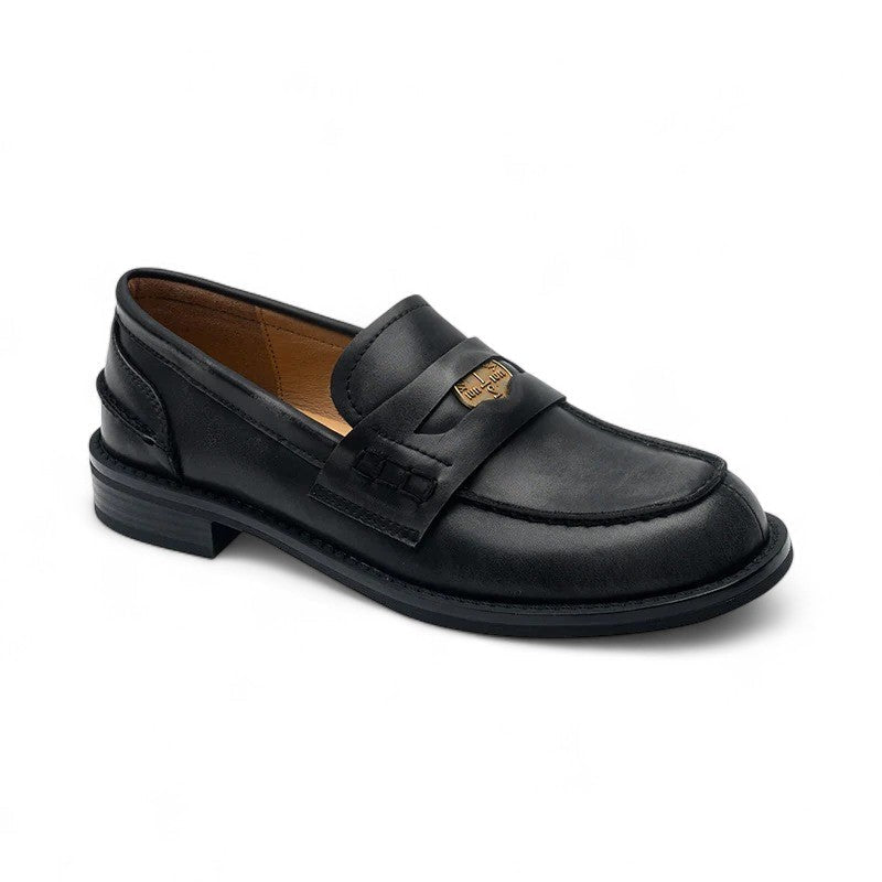 Tillie - Mocasín Vintage de Piel de Tacón