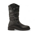 Silva - Bota Campera Baja de Suela Gruesa de Piel