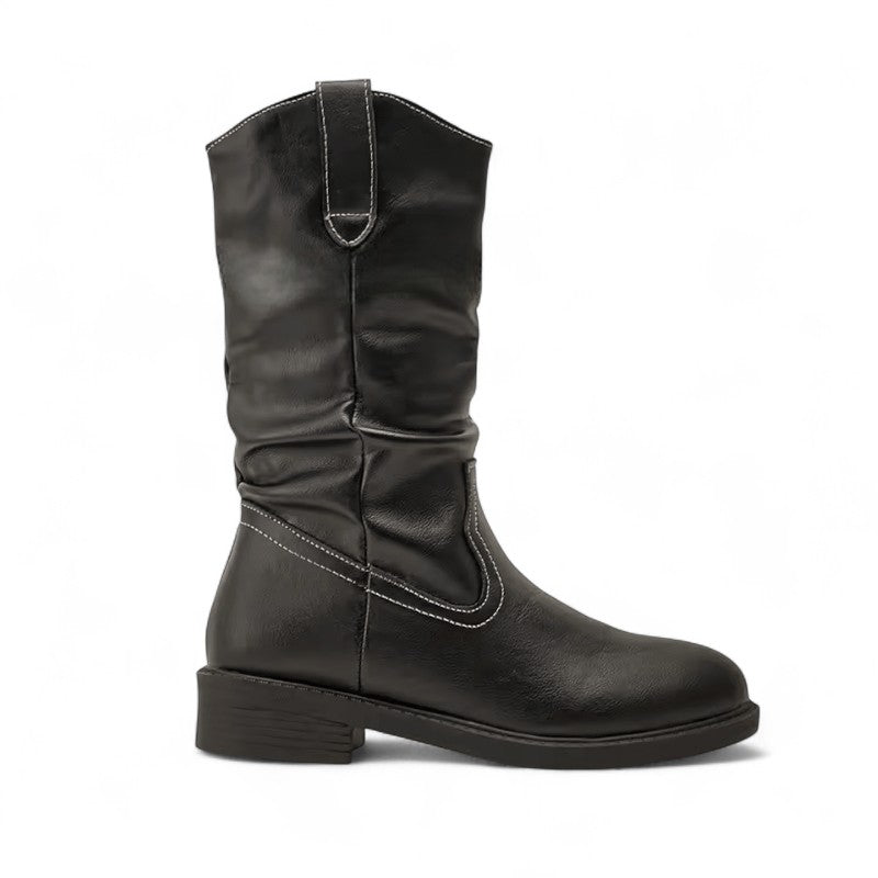Silva - Bota Campera Baja de Suela Gruesa de Piel