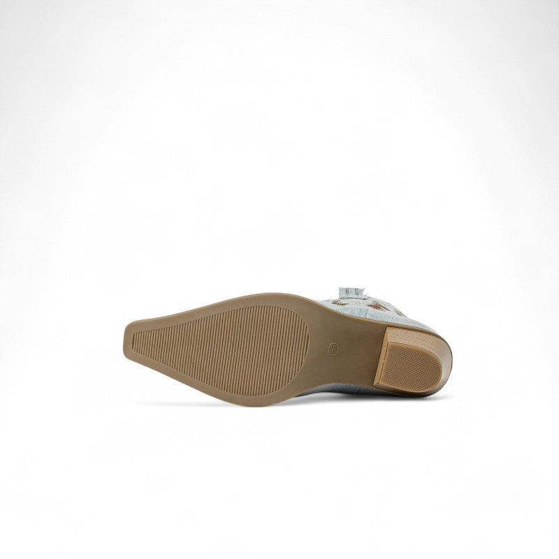 Alba - Bota Campera Baja Estilo Casual de Vaquero