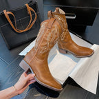 Taysha - Bota Campera Baja Media Caña Marrón