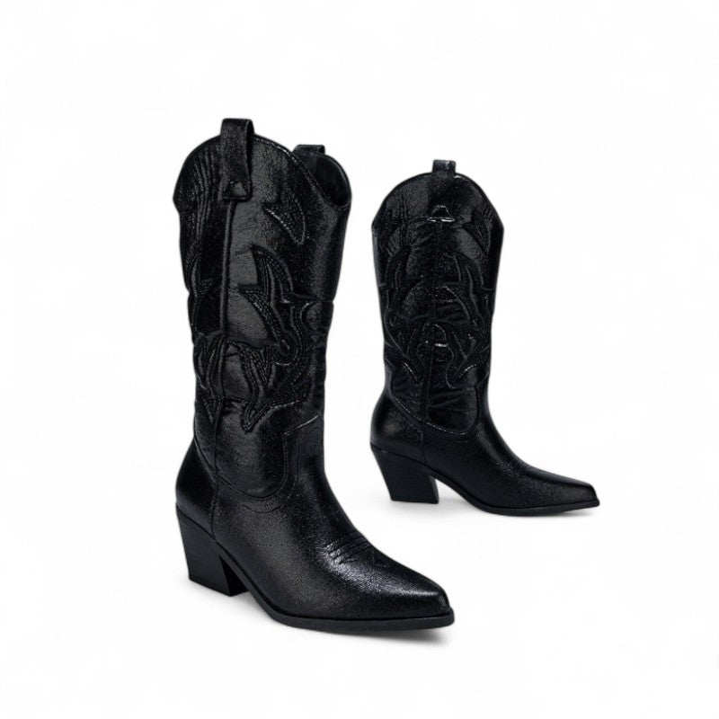 Leyla -Bota Campera Media Caña de Lentejuelas
