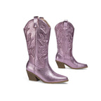 Leyla -Bota Campera Media Caña de Lentejuelas