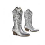 Leyla -Bota Campera Media Caña de Lentejuelas