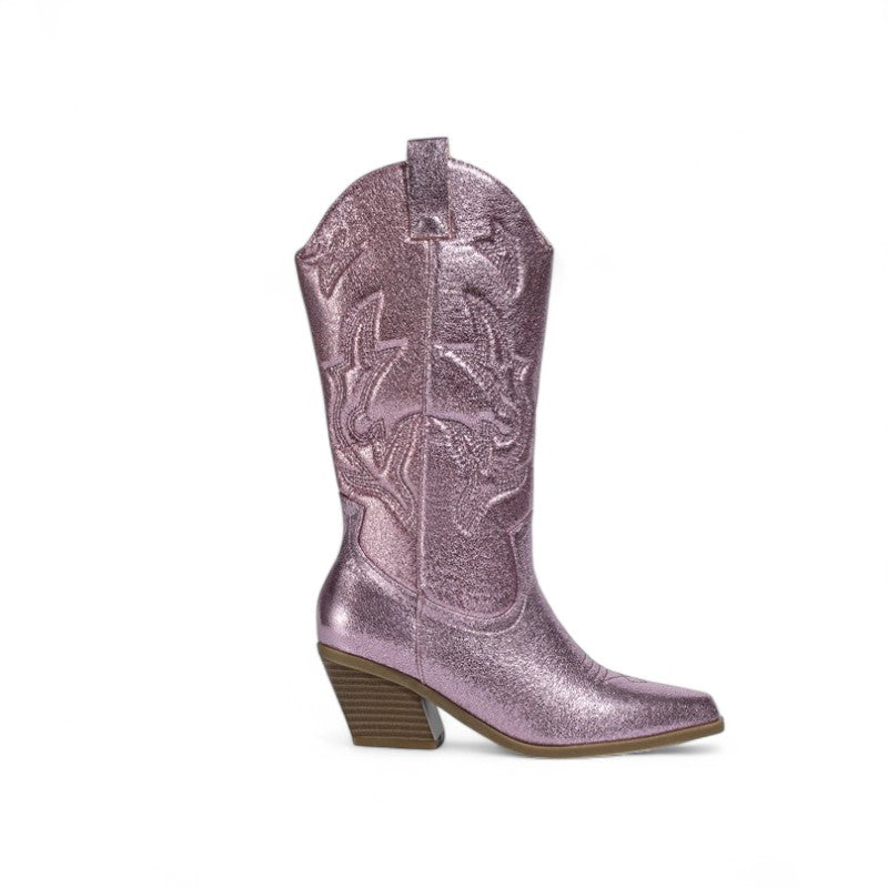 Leyla -Bota Campera Media Caña de Lentejuelas