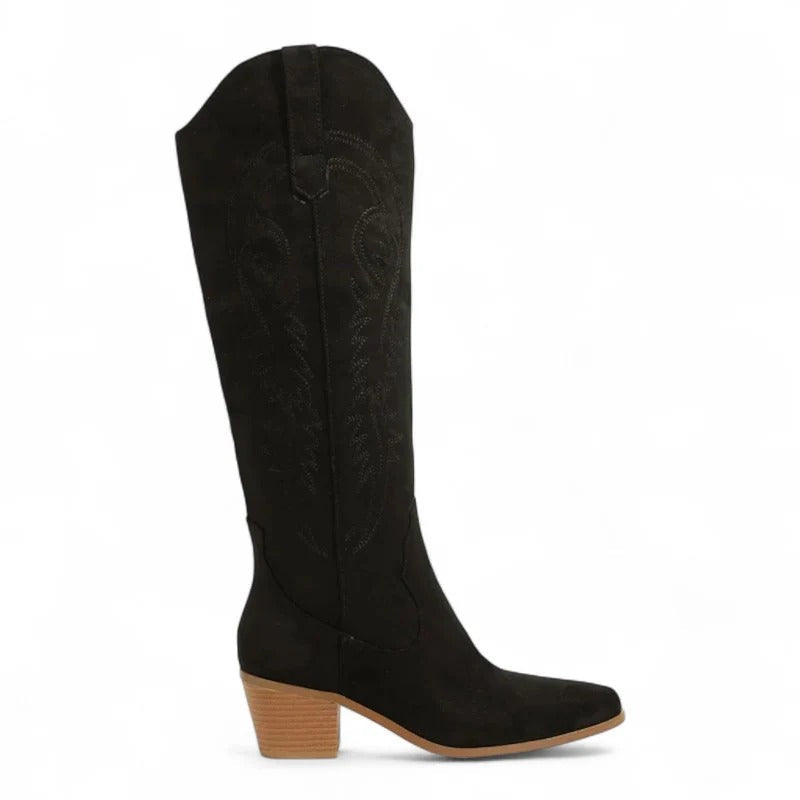 Suevy - Bota Campera de Ante de Tacón para Mujer
