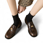Tillie - Mocasín Vintage de Piel de Tacón