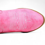 Juana - Bota Campera Muy Baja Bordada