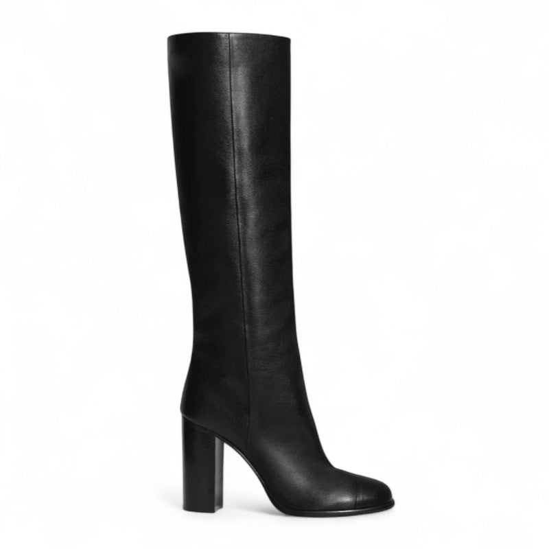 Déa - Bota Alta de Piel Negro Elegante