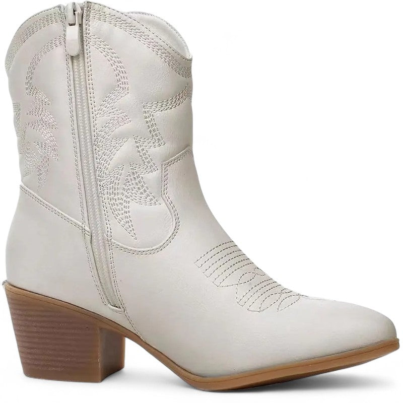 Juana - Bota Campera Muy Baja Bordada
