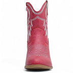 Juana - Bota Campera Muy Baja Bordada