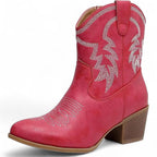 Juana - Bota Campera Muy Baja Bordada