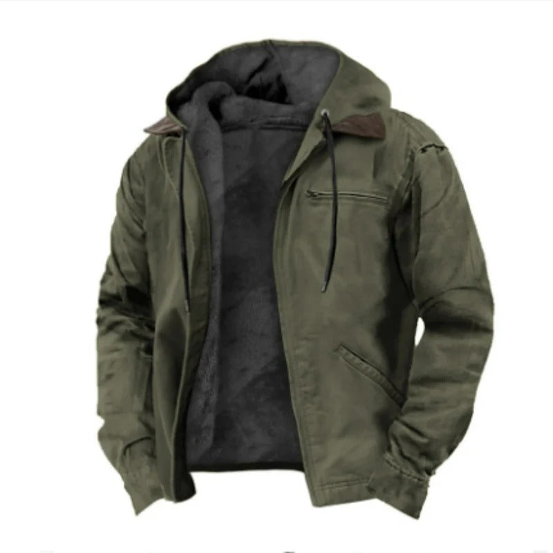 Chaqueta con capucha para hombre - Comodidad urbana y calor