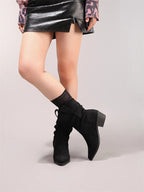 Lucia - Bota Campera Baja Mujer Ante Estilo Arrugado
