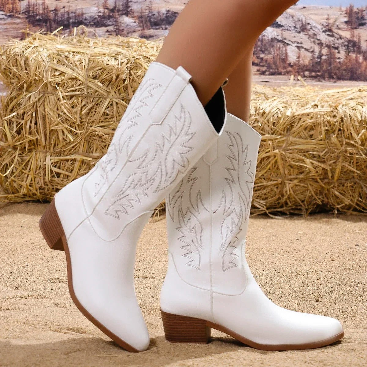 Olaya - Bota Campera Corta Estilo Cowboy