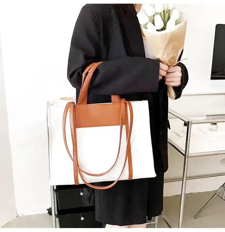 ISABELLE - Sac cabas bandoulière en toile