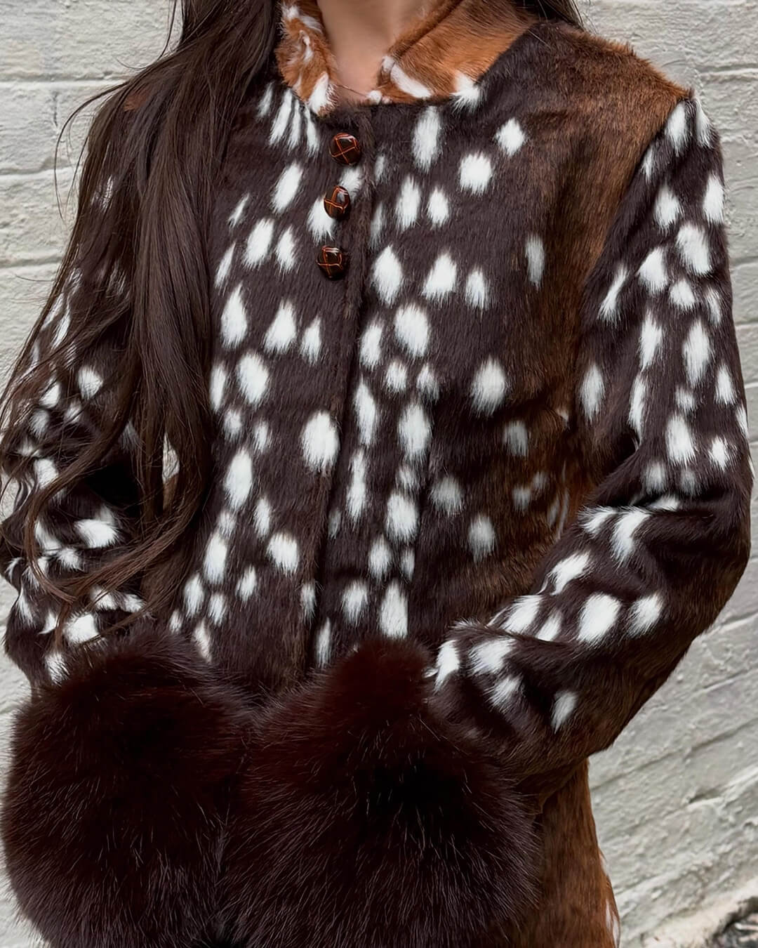 Julia chaqueta Bambi de piel sintética con cuello alto