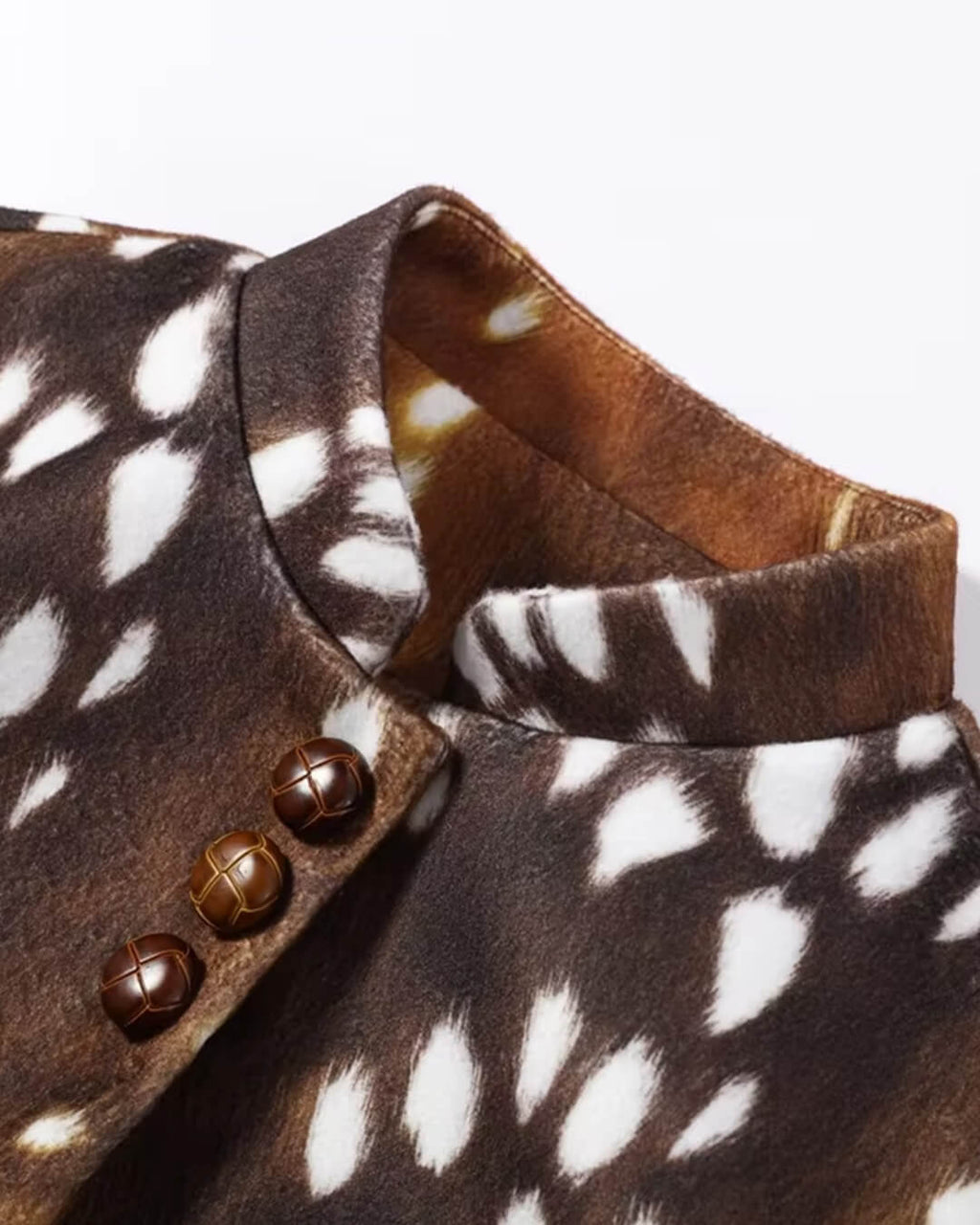 Julia chaqueta Bambi de piel sintética con cuello alto