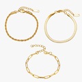 Esential | Conjunto de pulseras chapadas en oro de 18 quilates