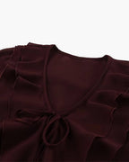 Linda Blusa con Lazo y Volantes