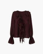 Linda Blusa con Lazo y Volantes