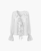 Linda Blusa con Lazo y Volantes