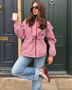 Lola Trench con capucha a cuadros