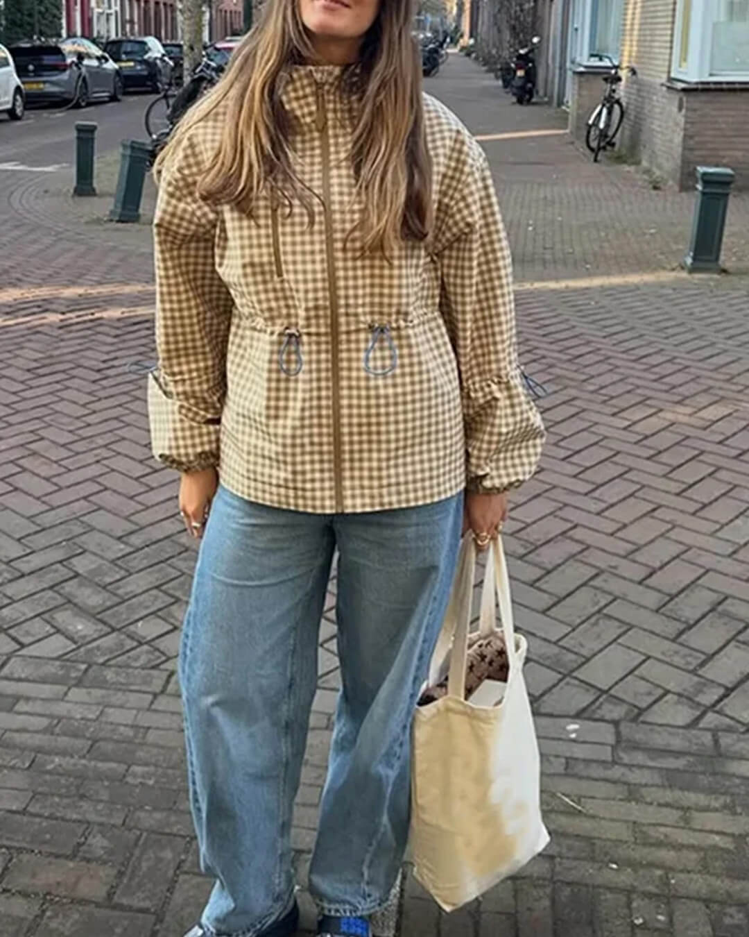 Lola Trench con capucha a cuadros