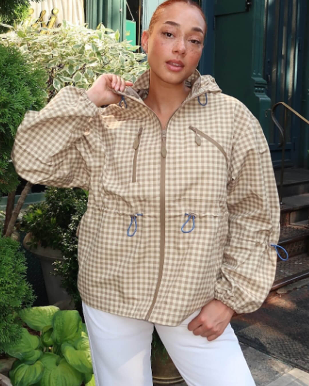 Lola Trench con capucha a cuadros