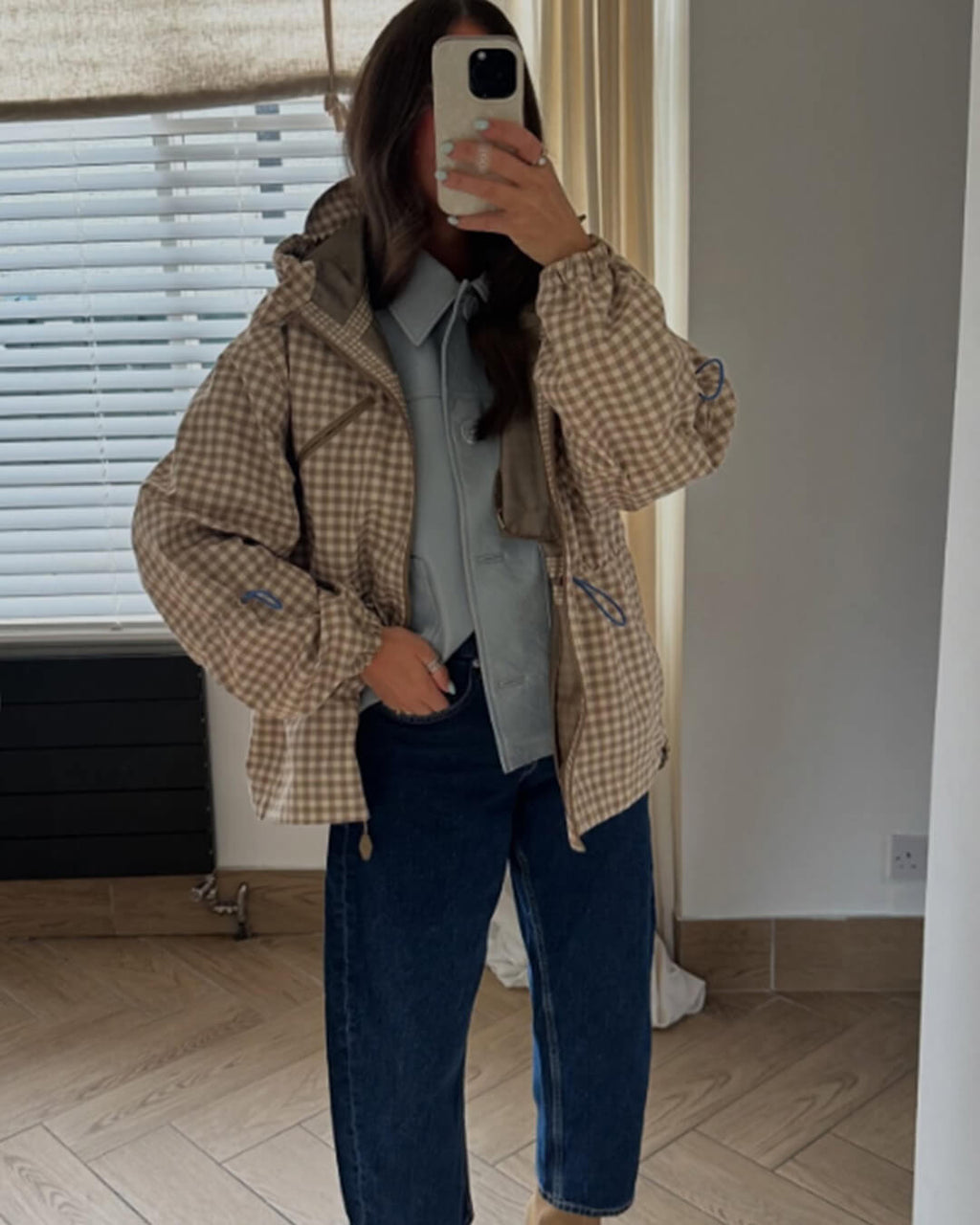 Lola Trench con capucha a cuadros