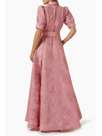 Amanda | Vestido Largo Elegante Rosa Bordado - OSMARA Fashion - vista 4