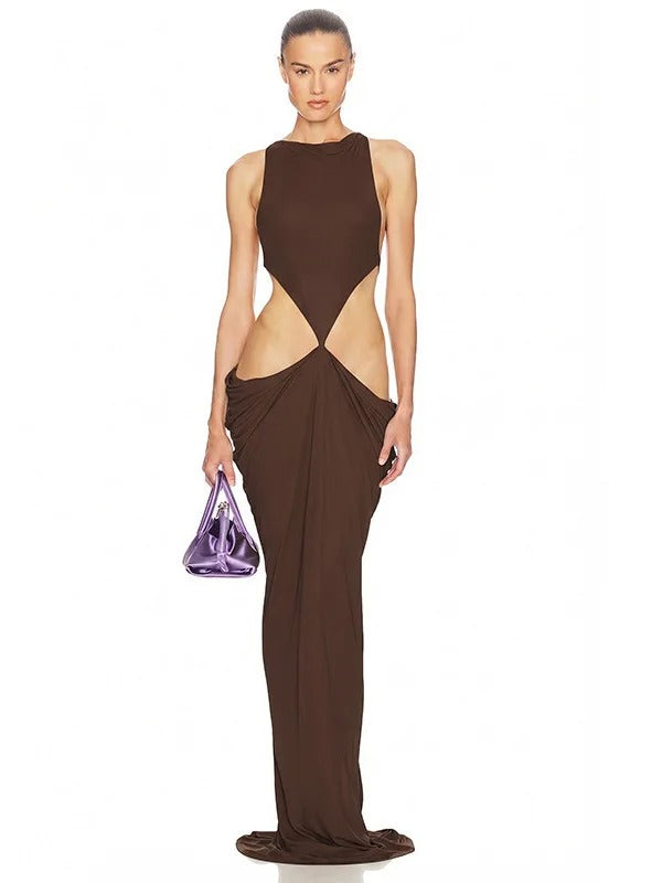Norvalen | Vestido Largo Espalda Descubierta con Recortes - OSMARA Fashion - vista 3