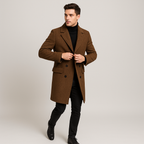 Abrigo clásico cruzado elegante para hombre: estilo moderno y refinado