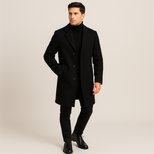 Abrigo clásico cruzado elegante para hombre: estilo moderno y refinado