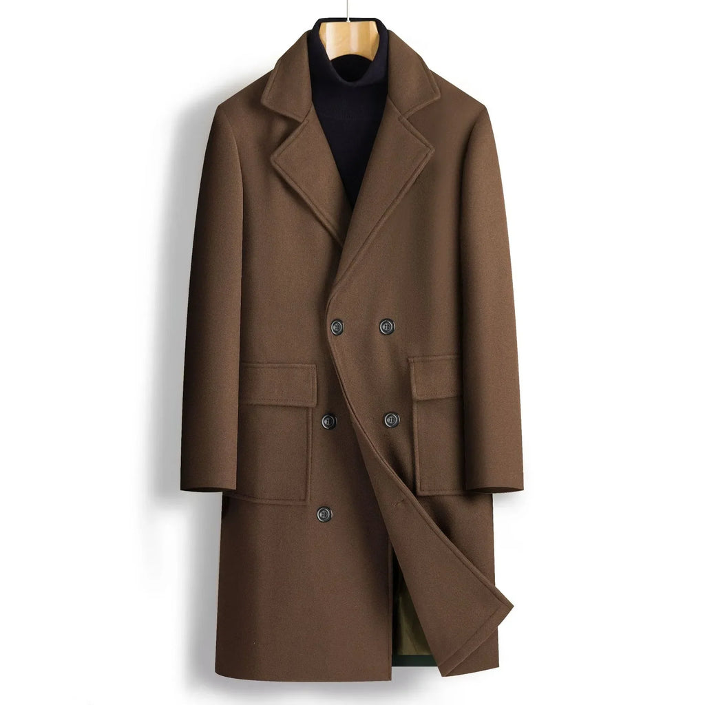 Abrigo clásico cruzado elegante para hombre: estilo moderno y refinado