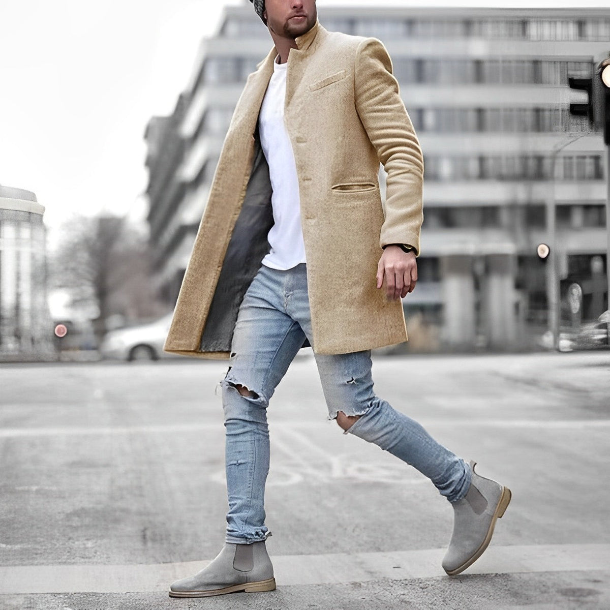 Abrigo de invierno elegante para hombre – Calidez y estilo