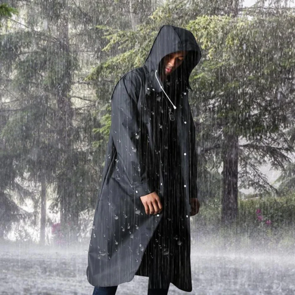 Impermeable largo para hombre: protección impermeable y transpirable con capucha