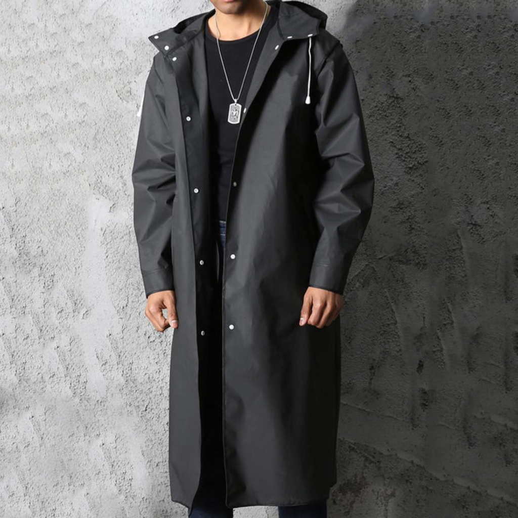 Impermeable largo para hombre: protección impermeable y transpirable con capucha