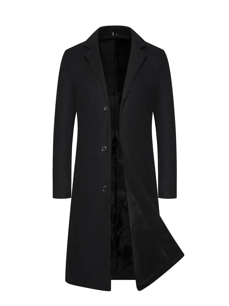 Abrigo largo entallado para hombre - Elegancia invernal sofisticada