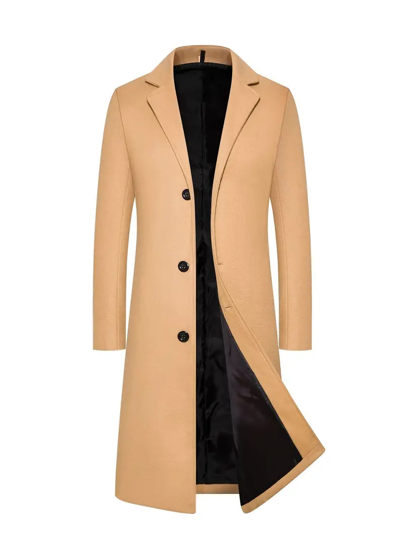 Abrigo largo entallado para hombre - Elegancia invernal sofisticada