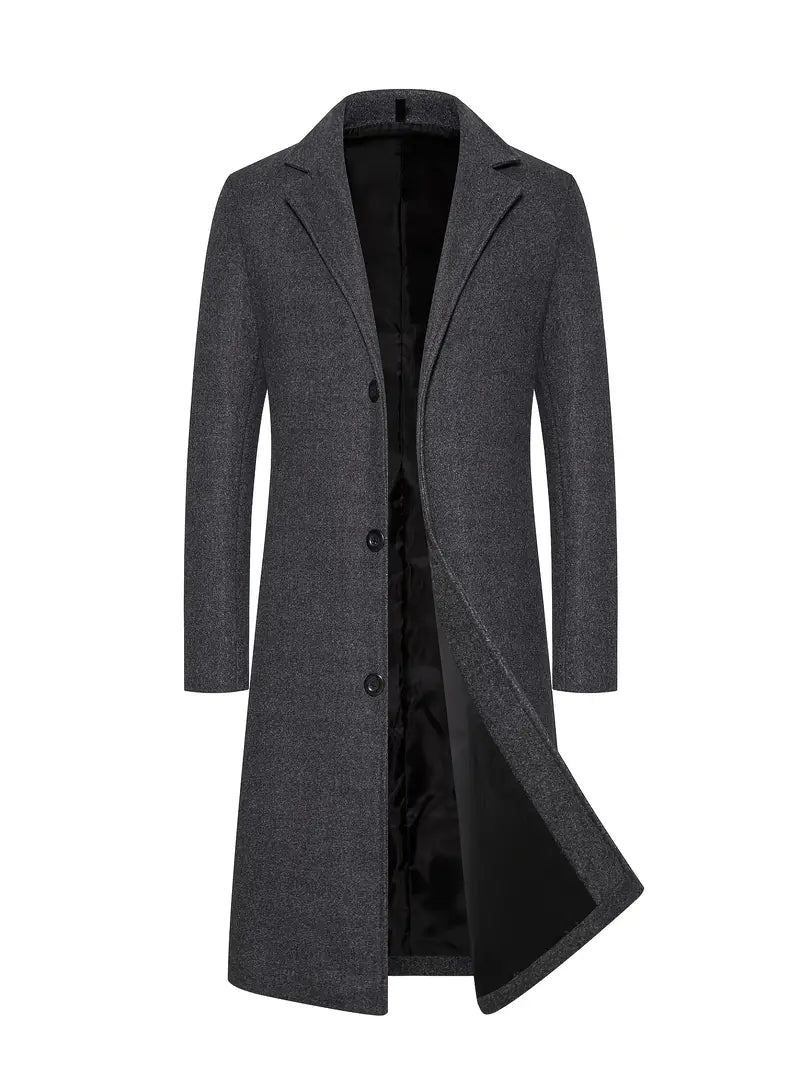 Abrigo largo entallado para hombre - Elegancia invernal sofisticada