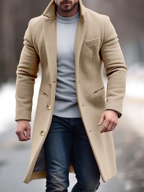 Abrigo largo de invierno para hombre: elegante, cálido y funcional