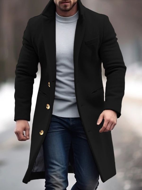 Abrigo largo de invierno para hombre: elegante, cálido y funcional