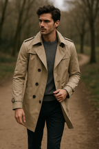 Abrigo Trench Hombre | Corte Estructurado Elegante | Confort y Estilo