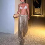 Margot Gold pantalón ancho con cordón